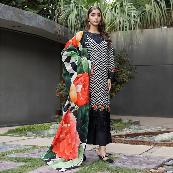 SALINA – Winter 3PC Khaddar Printed Suit (Unstitched) - SQ-3KPSD-1