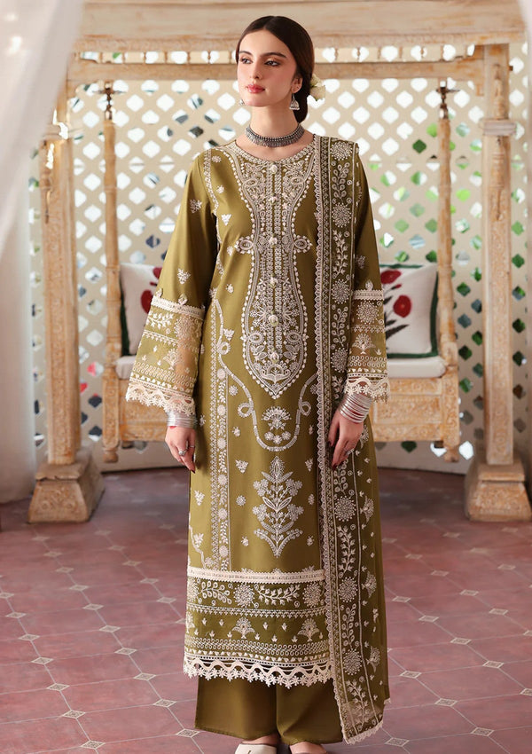 MAHNUR - 3PC Dhanak Embroidered Shirt with Emb Dhanak Shawl and Trouser (Unstitched) - SQ-3DEF13