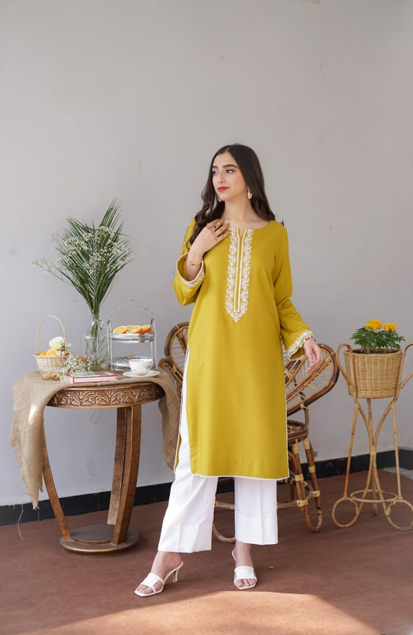 3PC Dhanak Embroidered Shirt, Trouser, and Shawl (Unstitched) - SQ-3DEF20