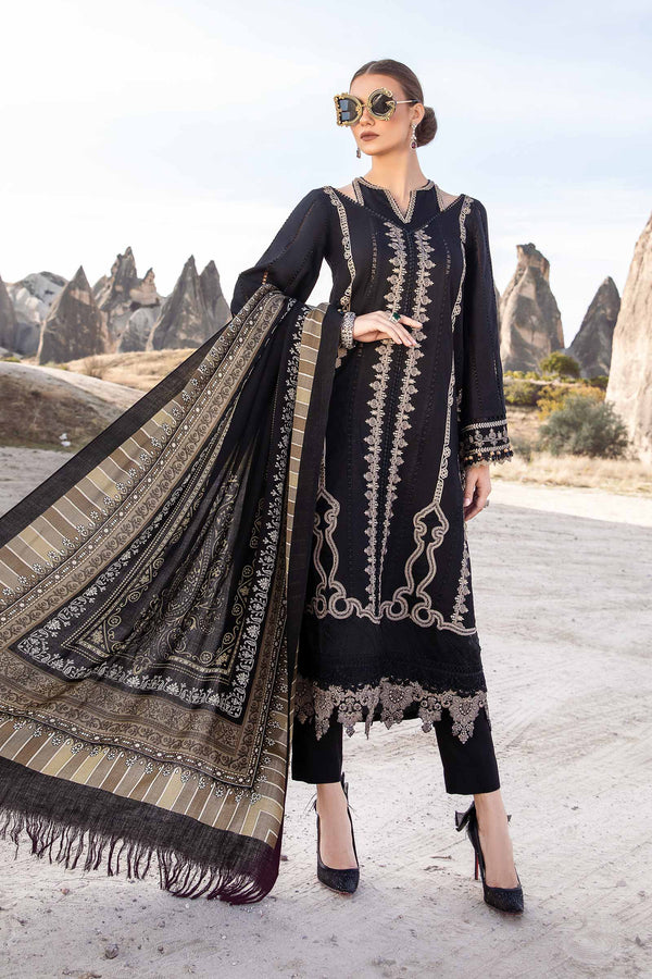 MARIA B - 3PC Dhanak Embroidered Suit - SQ-3DEF38