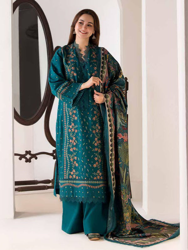 SOBIA NAZIR - 3PC Dhanak Embroidered Suit - SQ-3DEF39