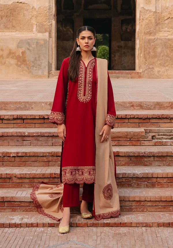 3PC Dhanak Embroidered Suit - SQ-3DEF37
