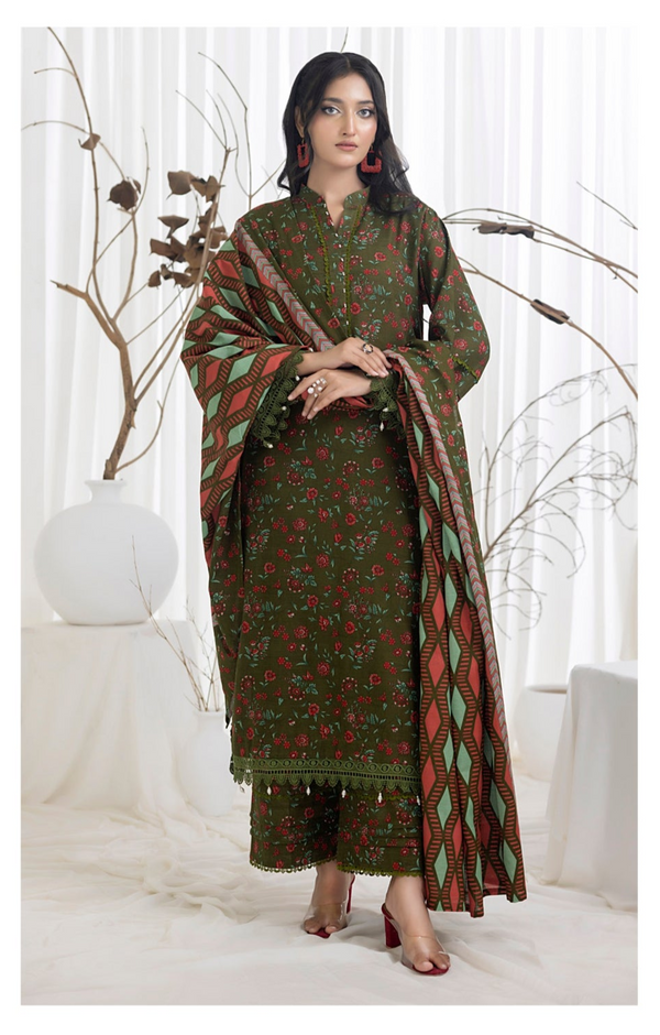 SALINA – Winter 3PC Khaddar Printed Suit (Unstitched) - SQ-3KPC3