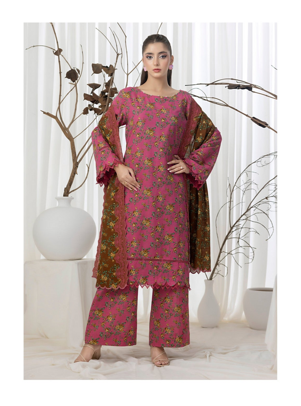 SALINA – Winter 3PC Khaddar Printed Suit (Unstitched) - SQ-3KPC5