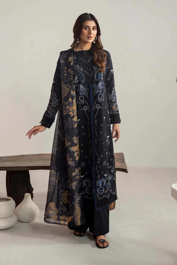 Neeshay - 3PC Dhanak Embroidered Suit | Shirt, Trouser & Wool Shawl (Unstitched) - SQ-3DEF4